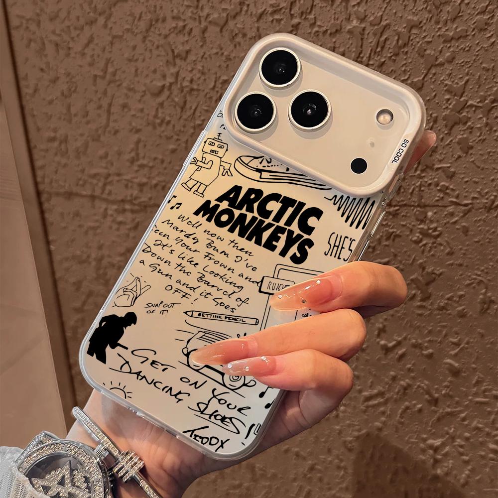 Чехол для телефона Band A-Arctic Monkeys Для iPhone 17 16 15 14 13 12 11 Pro Max Air Матовый Лазерный Аврора Ударопрочный Funda