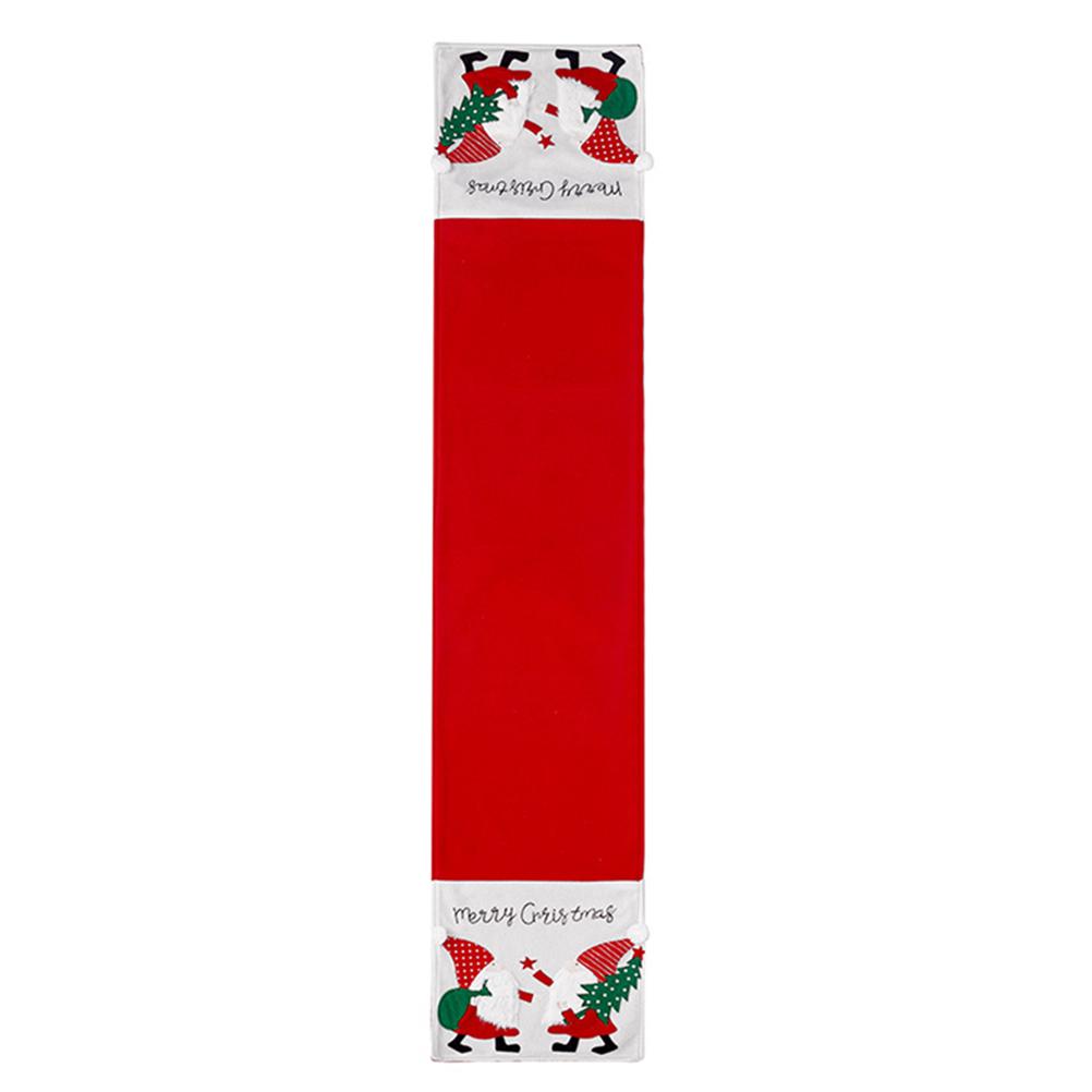 Christmas Table Runner Christmas Embroidered Santa Claus Tablecloth Xmas Placemat Decoration for Entrance Table and