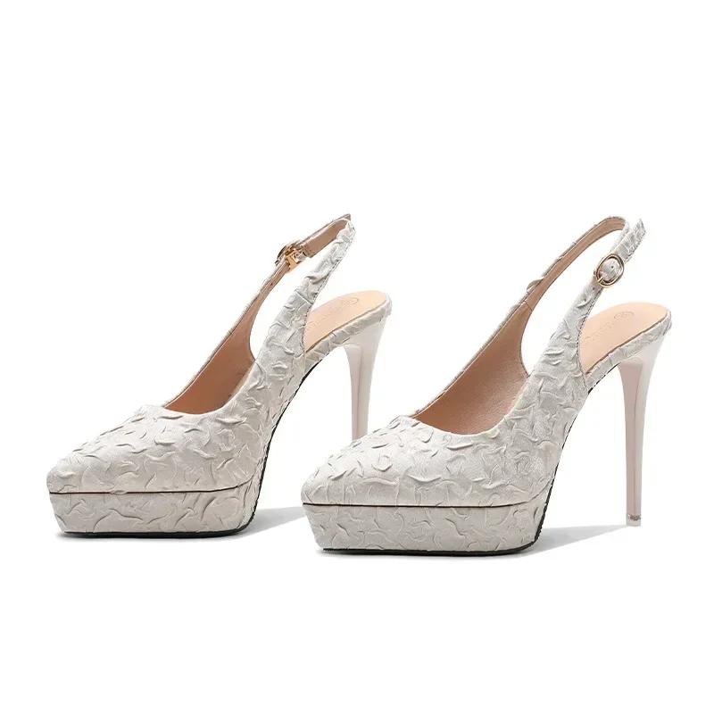 Женские босоножки на платформе Baotou, блочные туфли на высоком каблуке, сплошные туфли, сексуальные вечерние туфли на шпильке, женские туфли Sandalias De Mujer 2024