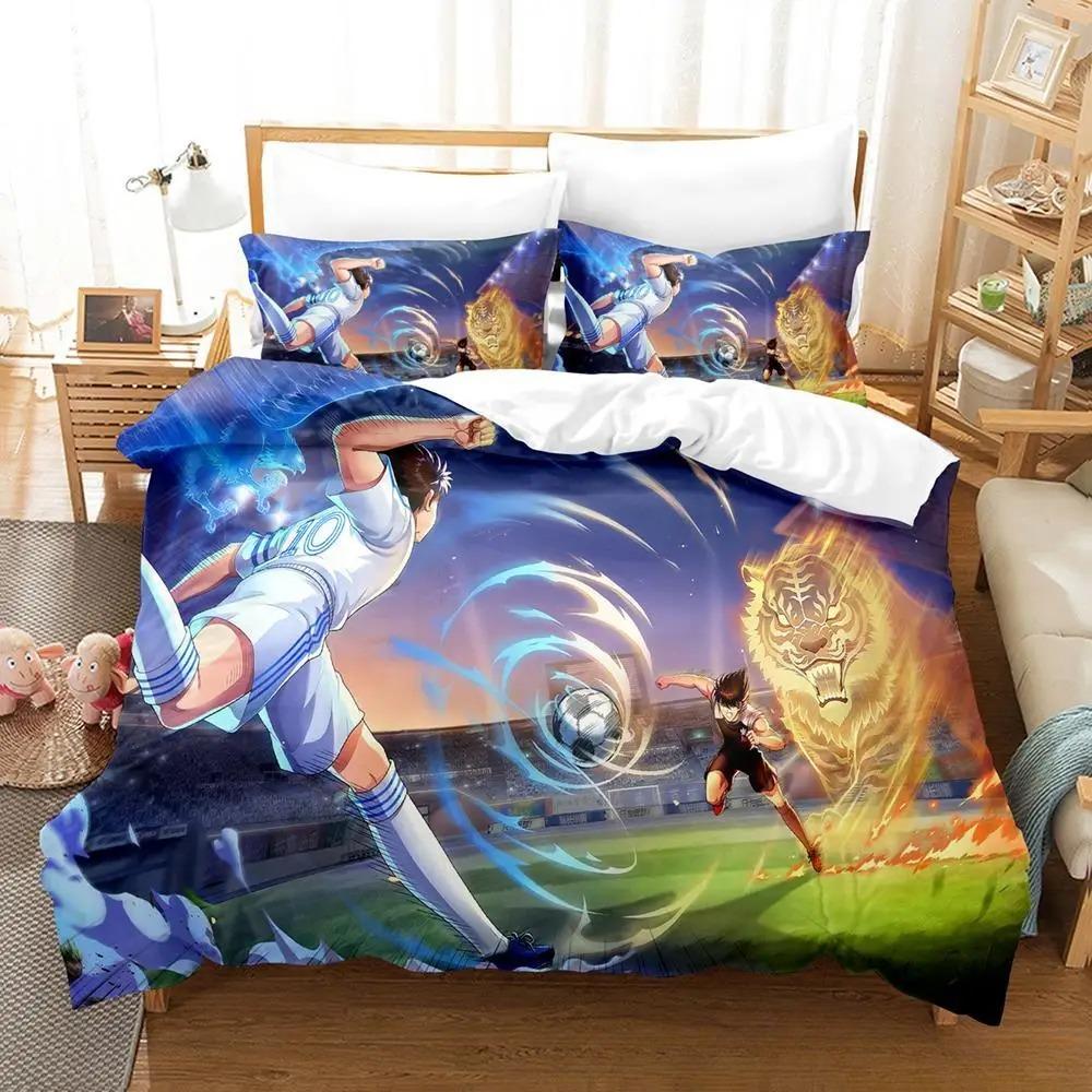 3D Печать Новый Комплект Постельного Белья Captain Tsubasa Мягкое Покрывало-Одеяло С 1/2 Наволочками Для Детей Взрослых Микрофибра Покрытие Одеяла