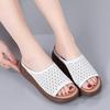 Мягкая кожаная обувь с дырочками, женские летние тапочки с отверстиями, повседневная обувь из бисквита, верхняя одежда в стиле ретро, ​​женские тапочки на толстой подошве