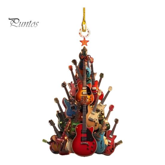 1/2 шт. гитара елочные украшения акриловые подвески с шнурком легко повесить гитара музыкальные инструменты украшения