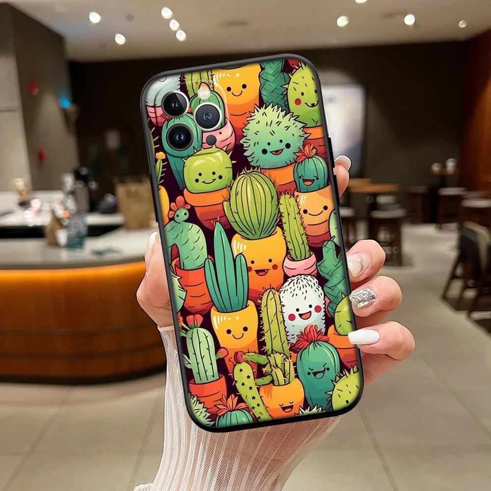 RA33 Watercolour Cacti Succulent New High-End Shell Phone Case for iPhone 16 15 14 13 12 Pro Max Plus Mini
