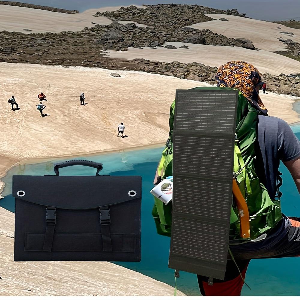 Foldable Solar Panel Charger with Dual USB Fast Charging QC3.0, TYPE-C, DC 3.0 for Camping, Phones