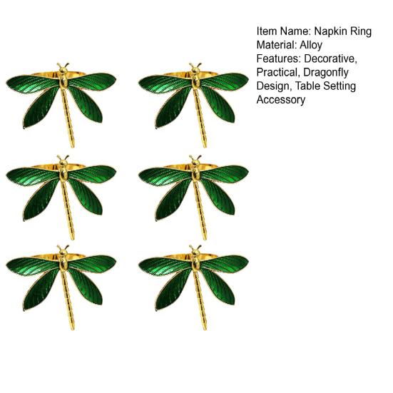 Кольцо для салфеток «Стрекоза», металлический держатель для салфеток «Весенняя зеленая стрекоза», кольцо для салфеток для сервировки стола, свадебных праздничных ужинов, украшений