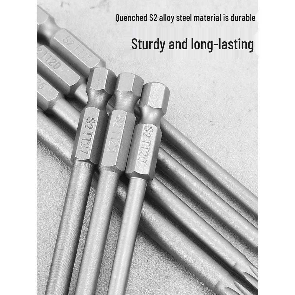 Магнитная 50-мм отвертка-звездочка и набор шестигранных бит для электродрелей