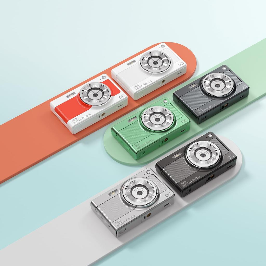 D15 Compact Digital Camera, Easy To Use, Digital Zoom, Autofocus, SD Card Included, Webcam for Kids and Beginners (Orange)