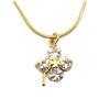 [P7604] - Golden White 'Clover' Designer Necklace - 13x10 Mm