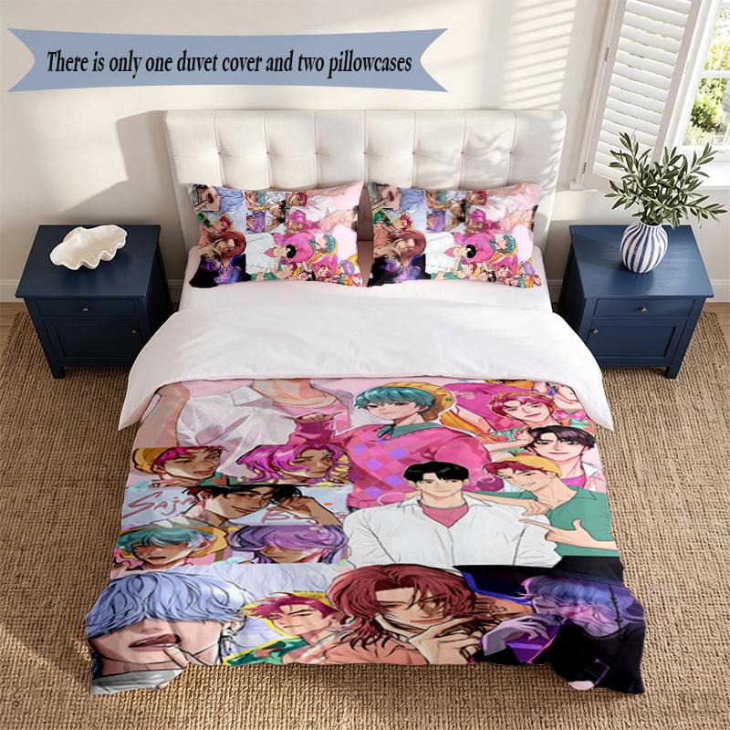 SAJA BOYS 3‑Piece Bedding Set Soft Microfiber Duvet Cover Pillowcases Comfortable Bed Linen for Bedroom Decoration