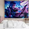 League of Legends Jinx Tapestry for Bedroom Aesthetic Classroom Tapestries Wall Hanging for Living Room Dorm Office,Ideal Creative Gift