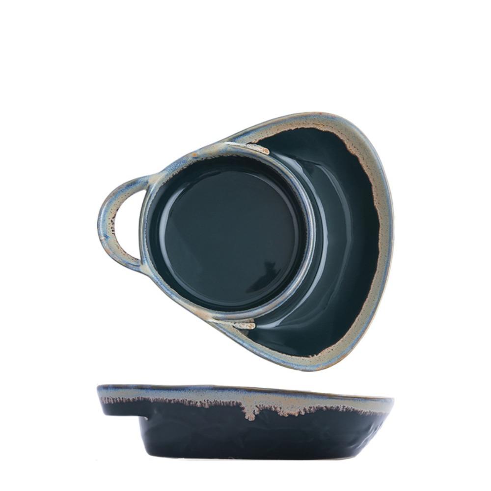 Heat-resistant Vintage Separated Fruit Salad Plate Ceramic French Fry Plate Dinner Dish Hotel