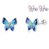 Женские серьги-кольца BAMOER из стерлингового серебра 925 пробы, яркие и красивые синие бабочки, изящные ювелирные изделия