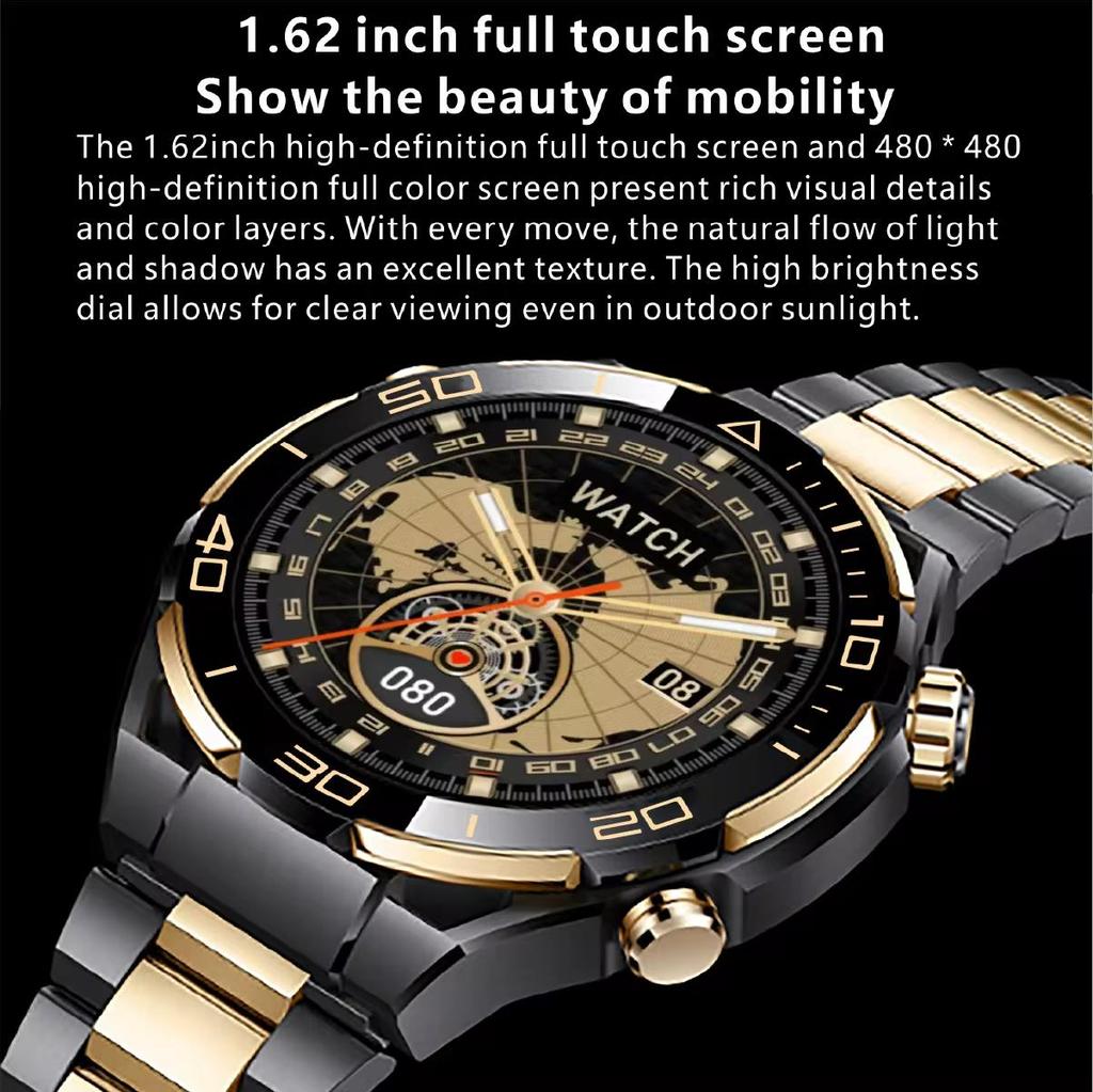 2024 New Smart Watch Men 4GB Memory Sport Fitness Tracker 480*480 AMOLED HD Screen NFC Bluetooth Call Smartwatch for Android IOS