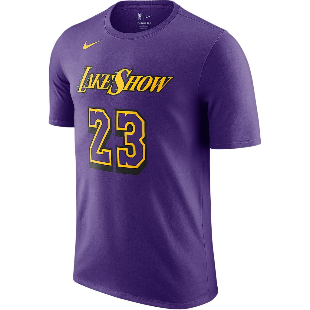 Nike X NBA Los Angeles Lakers FW24 Essential City Edition Пуловер с круглым вырезом и короткими рукавами Мужские футболки Дикий пурпурный HJ2763-507