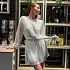 LYRIA Модное платье с пайетками цвета жемчуга на талии Вечернее платье Юбка Женское платье