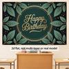 2D Minimalist Green Gold Birthday Backdrop 2D Flat Banner
