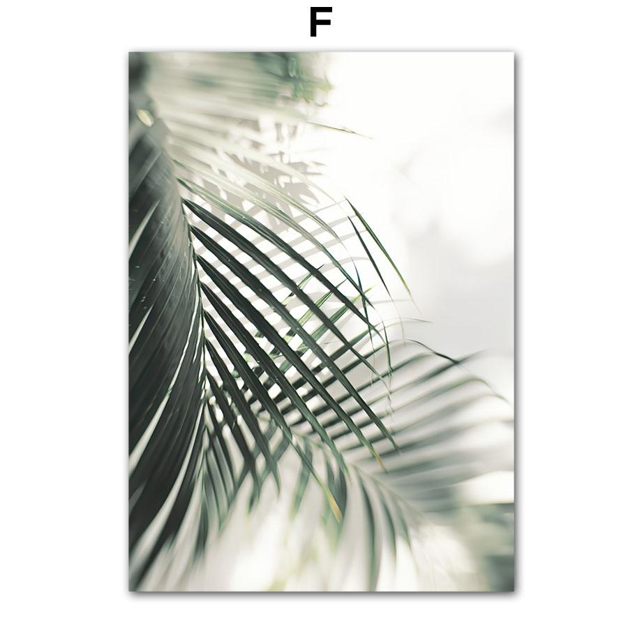 Тропические растения, пальмовые листья, белый цветок, настенная живопись на холсте, плакаты на скандинавскую тему и принты, настенные панно для декора гостиной