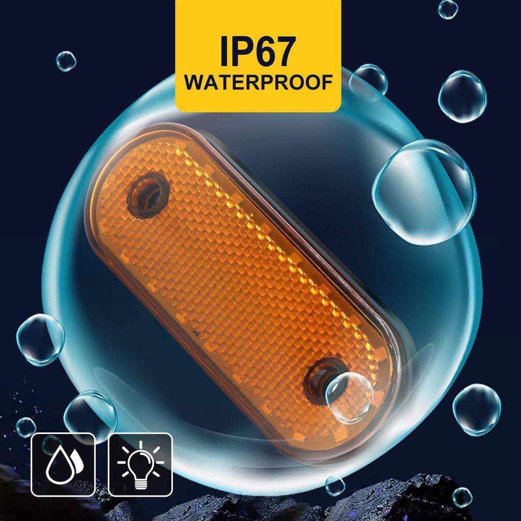 Боковой габаритный фонарь 24 В, светодиодный фонарь для грузовика, высокая яркость, водонепроницаемый, 20 светодиодов, детали для автомобильного освещения, прицеп, грузовик, автобус, Deco Tribe Illumination Ye