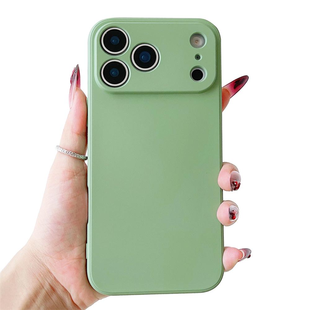 Ультратонкий Нескользящий Чехол Зеленый чехол Для iPhone 17 16 15 14 13 11 12 Pro Max Mini Air Защита Камеры Линза Простой Чехол для Телефона