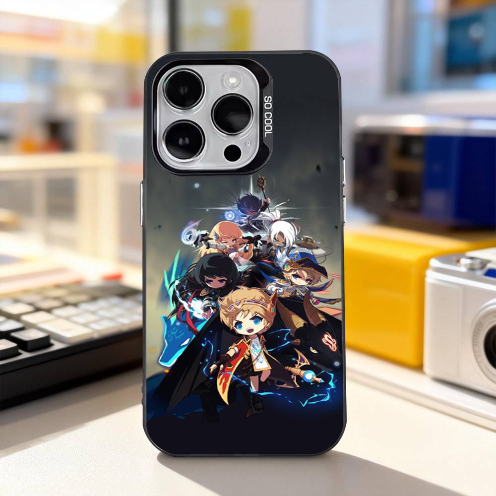 Милый Чехол для Телефона Игры M-Maplestory Для iPhone 17,16,15,14,13,12,11,Pro,XS,Max,Plus,Mini,SE4,E IMD Матовый Черный