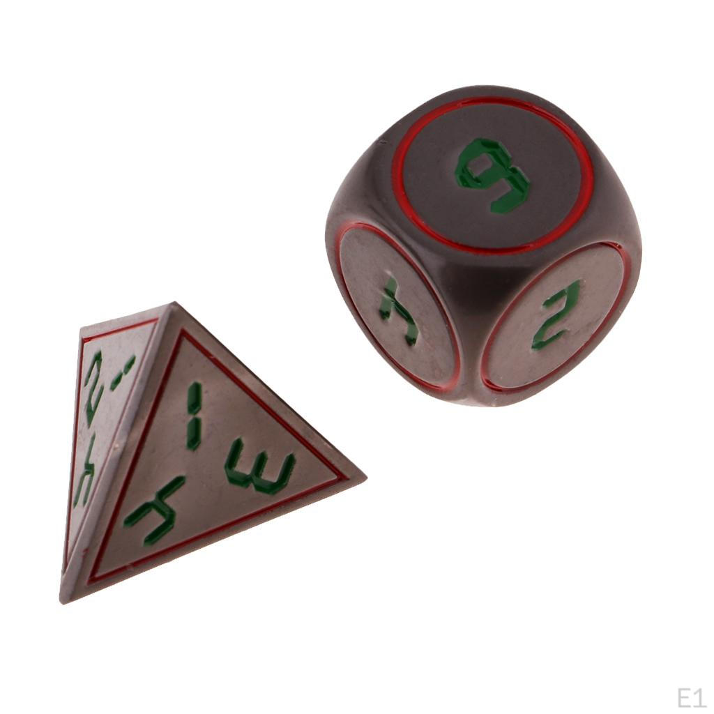 7 шт.. Винтажный металлический кубик D4 D20 для настольной игры, цинковый сплав