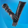 Women's Performance Long Leather Gloves with Extended Warm and Velvet Wedding Dress with Fashionable PU Leather Gloves
