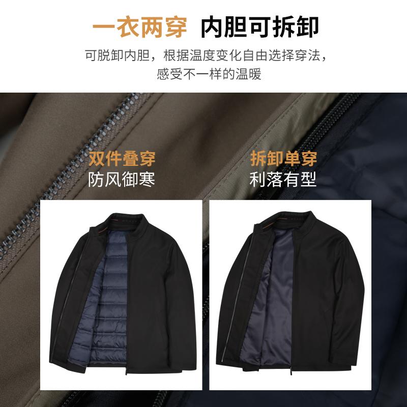 Detachable inner liner for warm down jacket with hall style 31237M0122