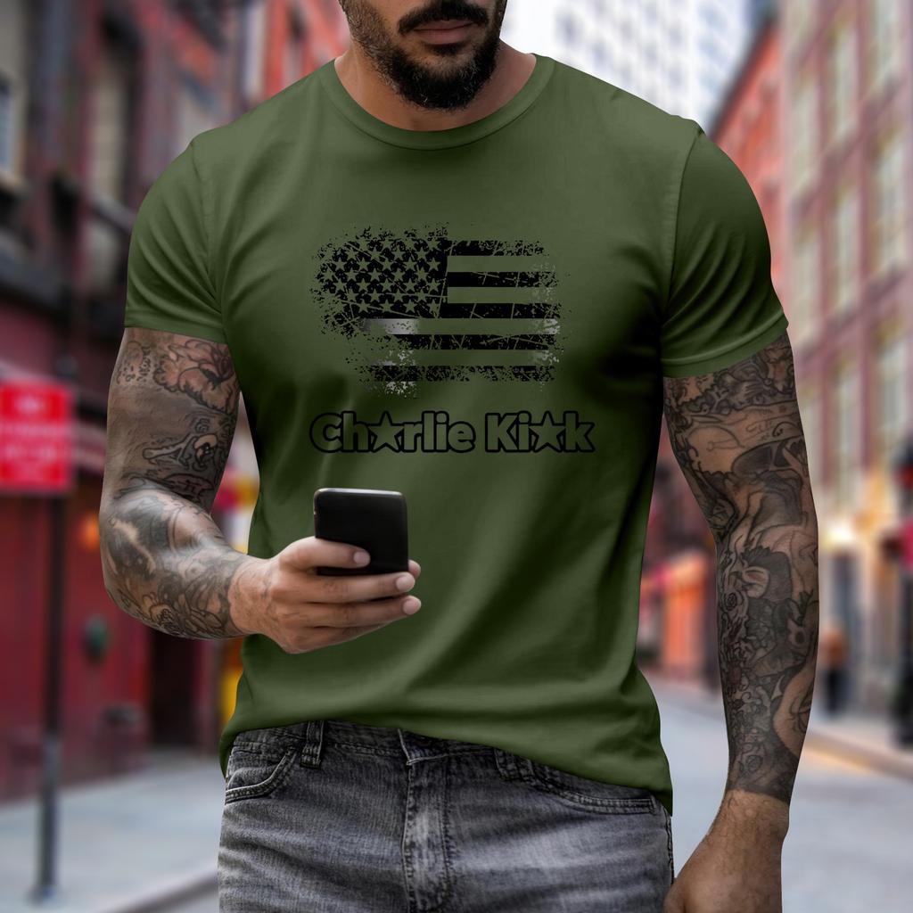 Men's Printed Short Sleeve T-Shirt Men's Loose Casual Short Sleeve Top