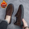 Men's Plus Size Slip-On Cotton Winter Sneakers with Thick Soles and Velvet Lining for Versatile Work and Trendy Style.