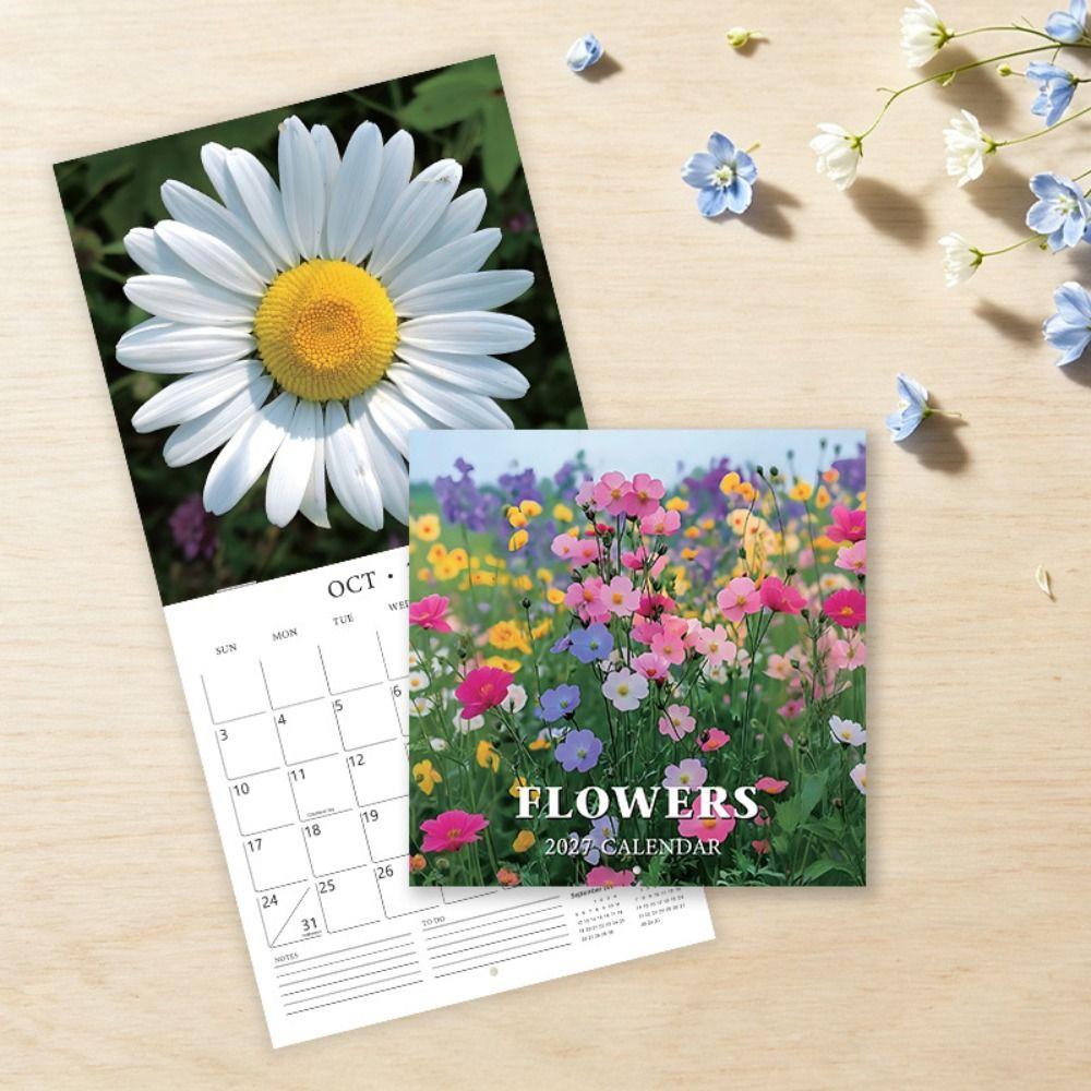 Floral Print 2027 Monthly Planner Calendar Saddle Stitched Daily Calendar  Home Scheduling