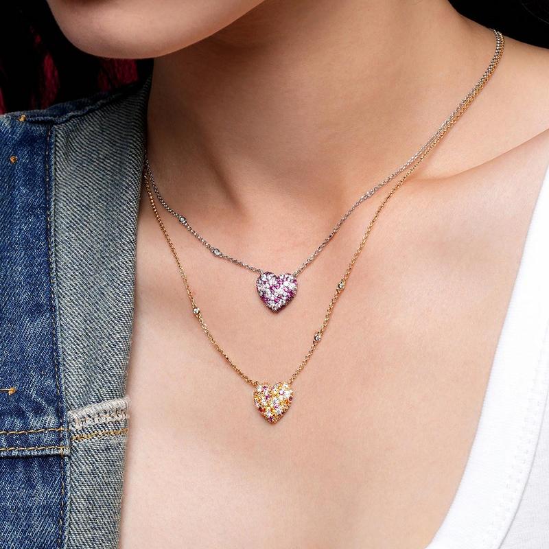 APM Monaco necklace VALENTINE Series [Romantic Confession] Small Colorful Love Hearts Adjustable Exquisite Personality Trendy Gift Box AC7198MOR