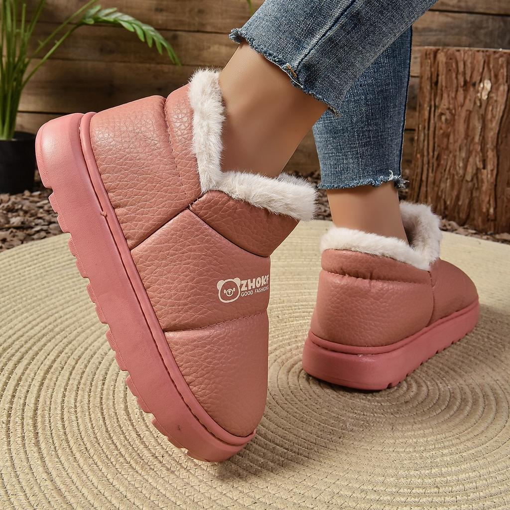 Сумка-трансграничник с хлопковыми тапочками, женские зимние водонепроницаемые нескользящие домашние теплые простые плюшевые высокие хлопковые туфли