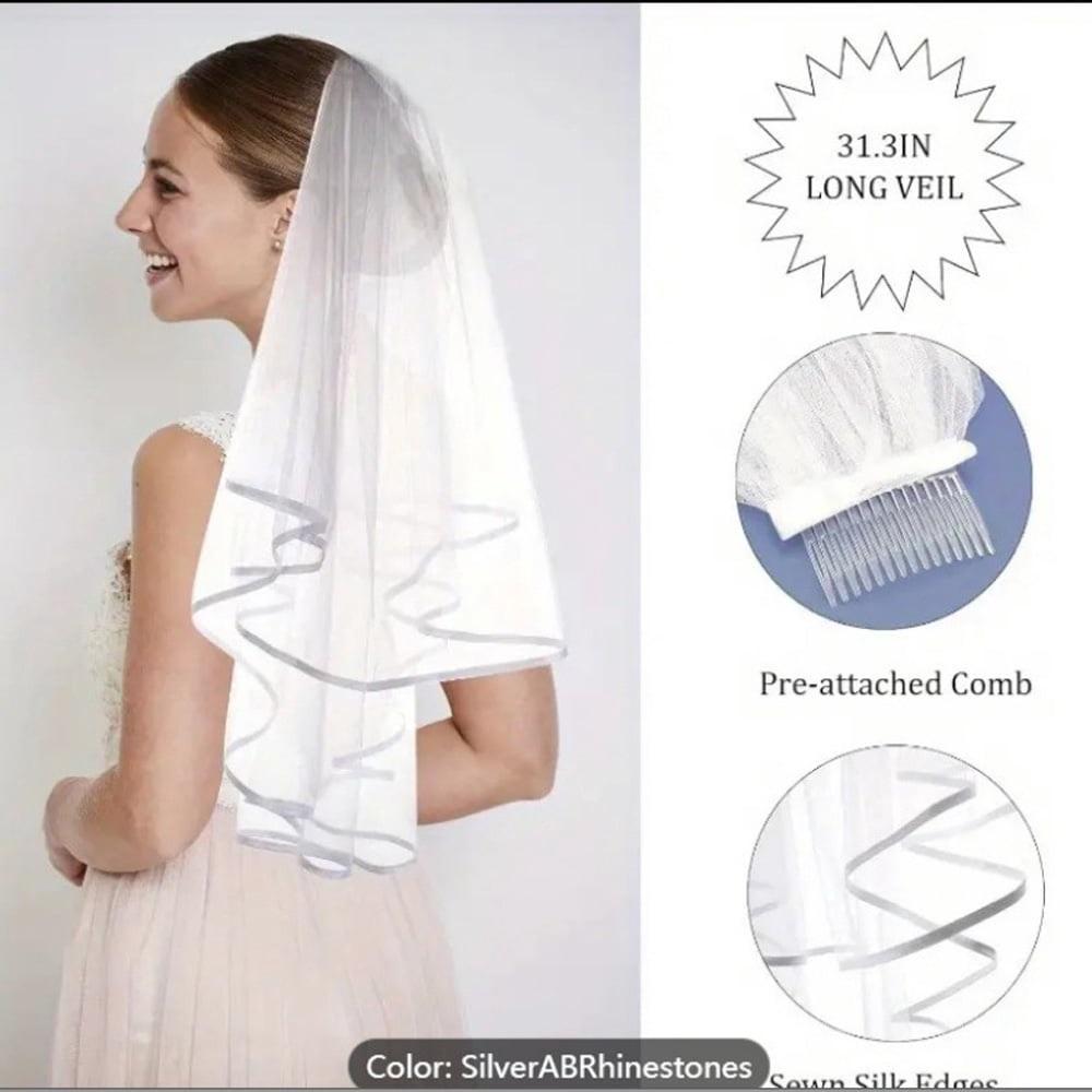 3-piece bachelorette party decoration set: bride gift crown, bride-to-be sash and veil