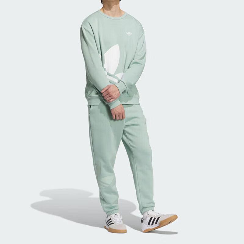 Adidas Оригинальные удобные свободные универсальные однотонные спортивные длинные брюки унисекс светло-зеленые JL8390