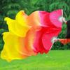1Pc Long Gradient Color Dancer Practice Imitation Silk 150cm Length Dance Props Belly Dancing Fan