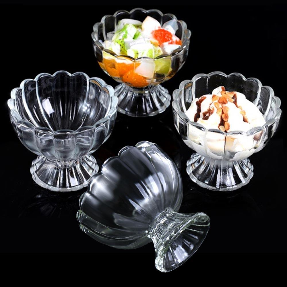 Чаша для мороженого в форме цветка Прозрачный бокал Десертная чашка Бокал для коктейля Молочный коктейль