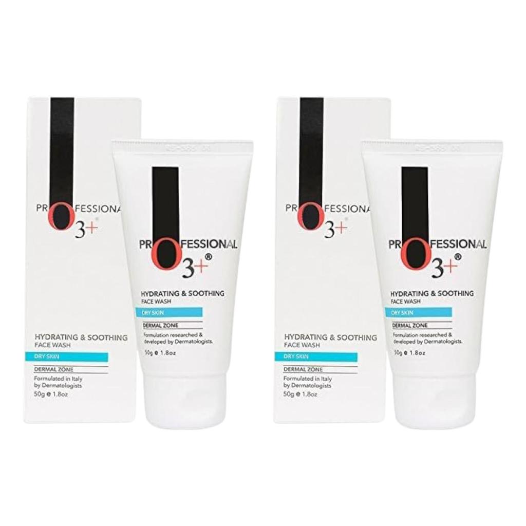 O3+ Hydrating & Soothing Face Wash with Aloe Vera and Cucumber Extracts 50g Pack of 2 for Soft Radiant Skin