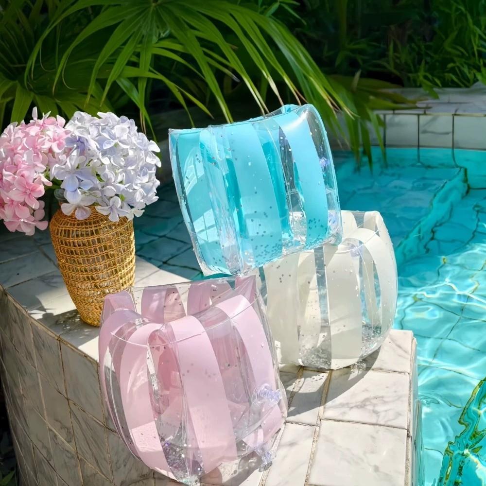 1Pair Buoyancy Aid Swim Arm Floaters PVC Swimming Arm Rings Inflatable Arm Bands for Adults