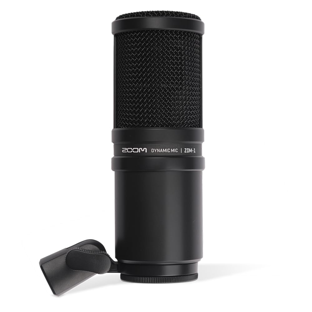 ZOOM XLR Dynamic Microphone for YouTube Professional Black Streaming, Vocals, Gaming, Recording, Podcasts, Narration, - Noise-Canceling, ZDM-1
