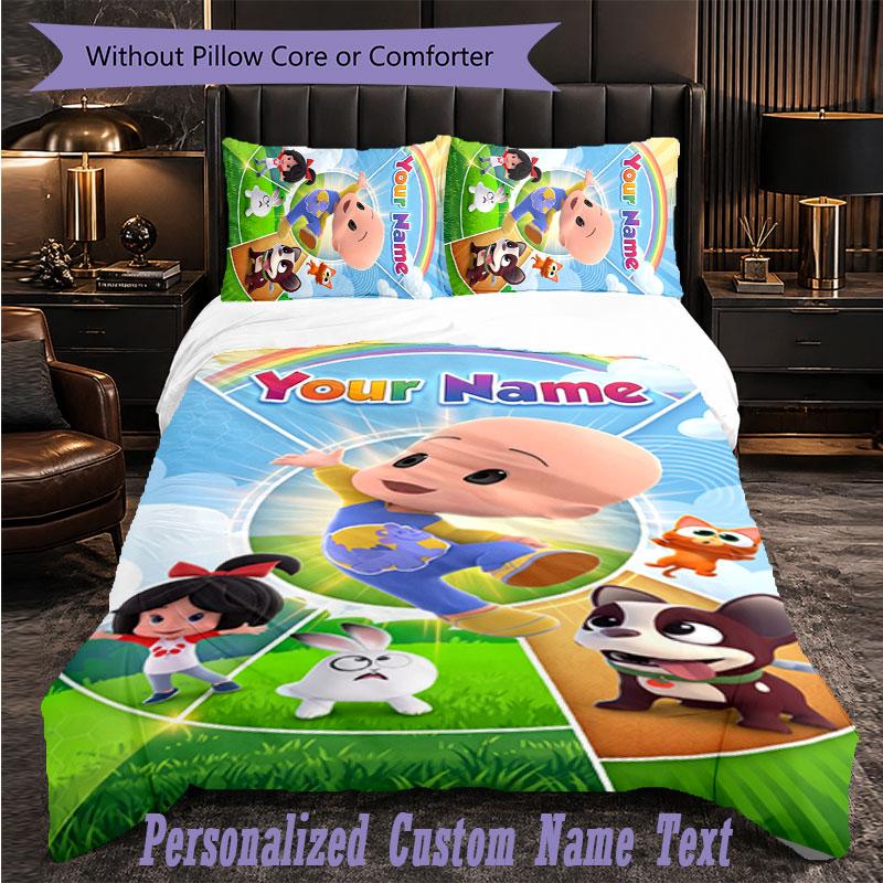 Personalized 3Pcs Bedding SetCleo & Cuquín Custom Text Duvet Cover Pillowcase Set Bedroom Gift