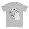 Футболка с мемом Trollface и кофе для мужчин и женщин, повседневная, из чистого хлопка, с круглым вырезом, коротким рукавом, с принтом, мужские футболки, классические топы