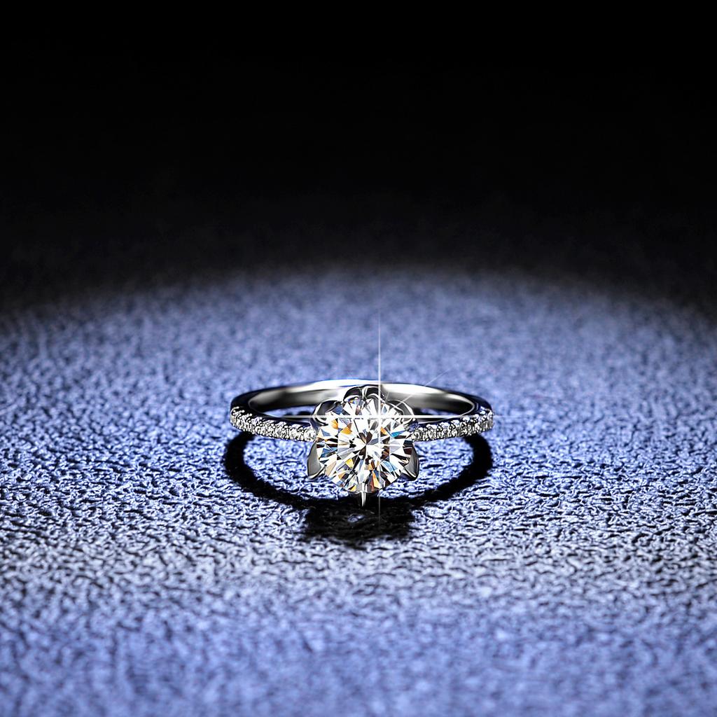 Кольцо из стерлингового серебра 925 пробы с муассанитом, кленовый лист, шесть когтей, женское кольцо, модное классическое обручальное кольцо, обручальное кольцо, подарок для подруги