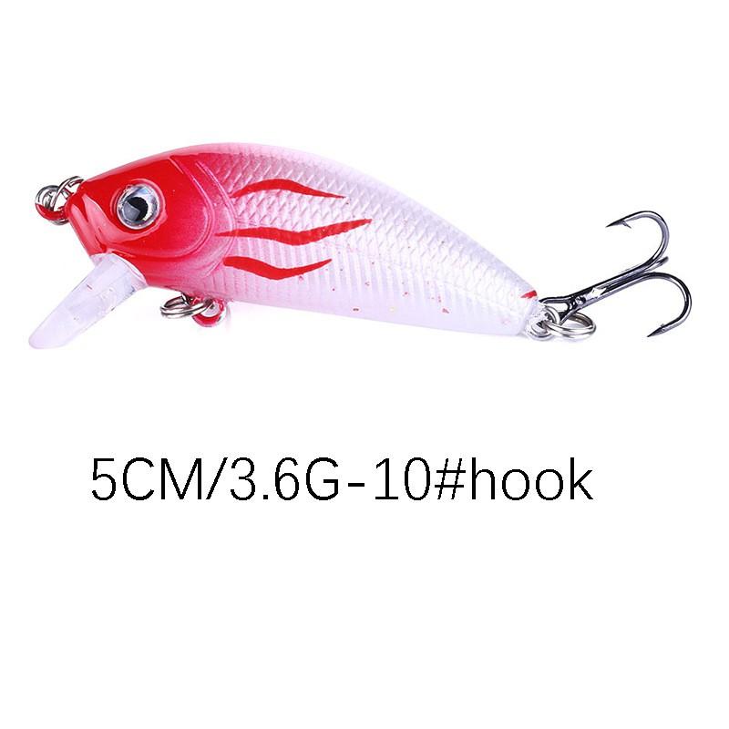 5cm Mini Crankbait Fishing Lure Bass Pike Perch Hard Bait Artificial Minnow Plastic Topwater Diving