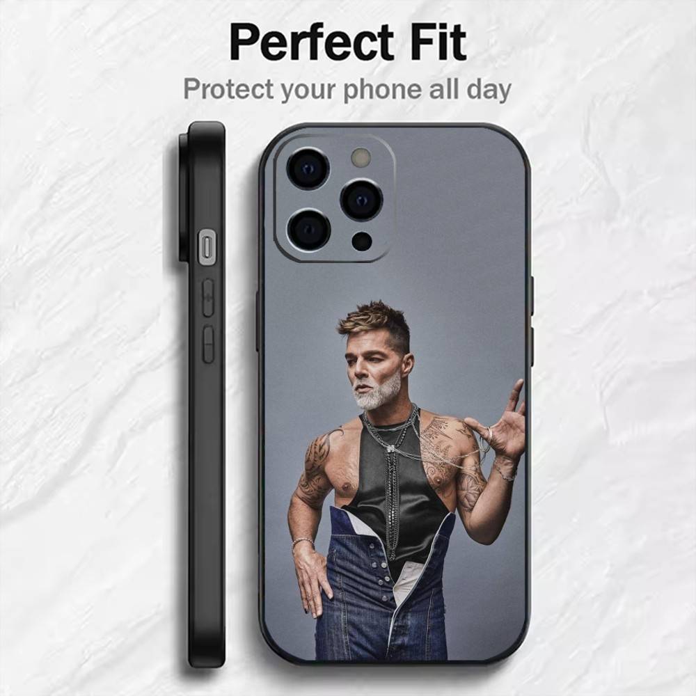 Ricky M-Martin Printed Phone Case For iPhone17,16,15,14,13,12 Plus,Max Soft Silicone Black Cover
