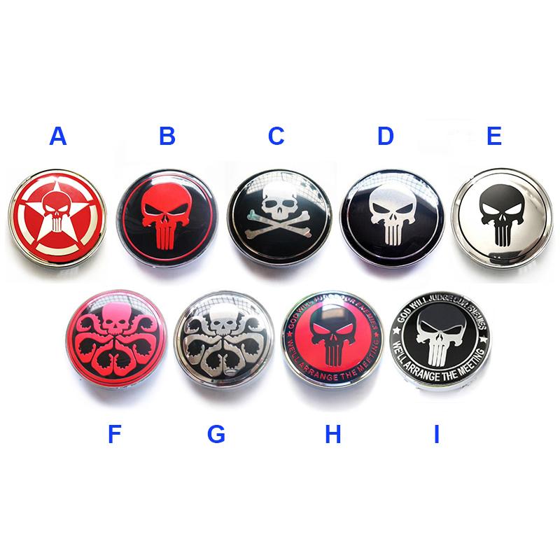 Top Quality 4pcs 60MM Car Wheel Center Hub Cap 3D Logo Emblem Badge NMFHUZREDJU Wheel Cover Rims for Skull Head Cross Bones Octopus Hydra