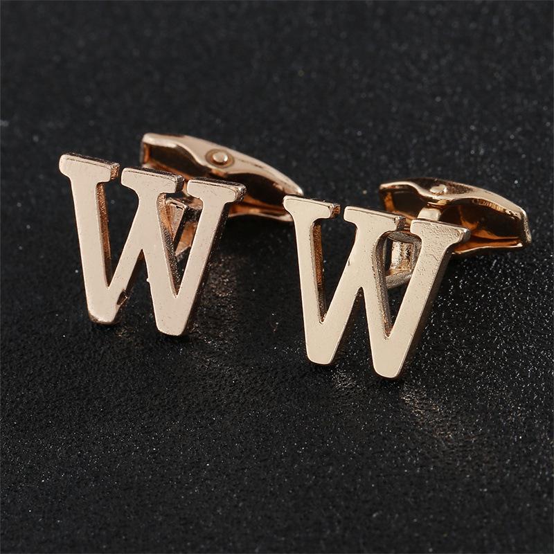 Эксклюзивные мужские запонки в виде золотых букв алфавита - Элегантный дизайн для французских рубашек