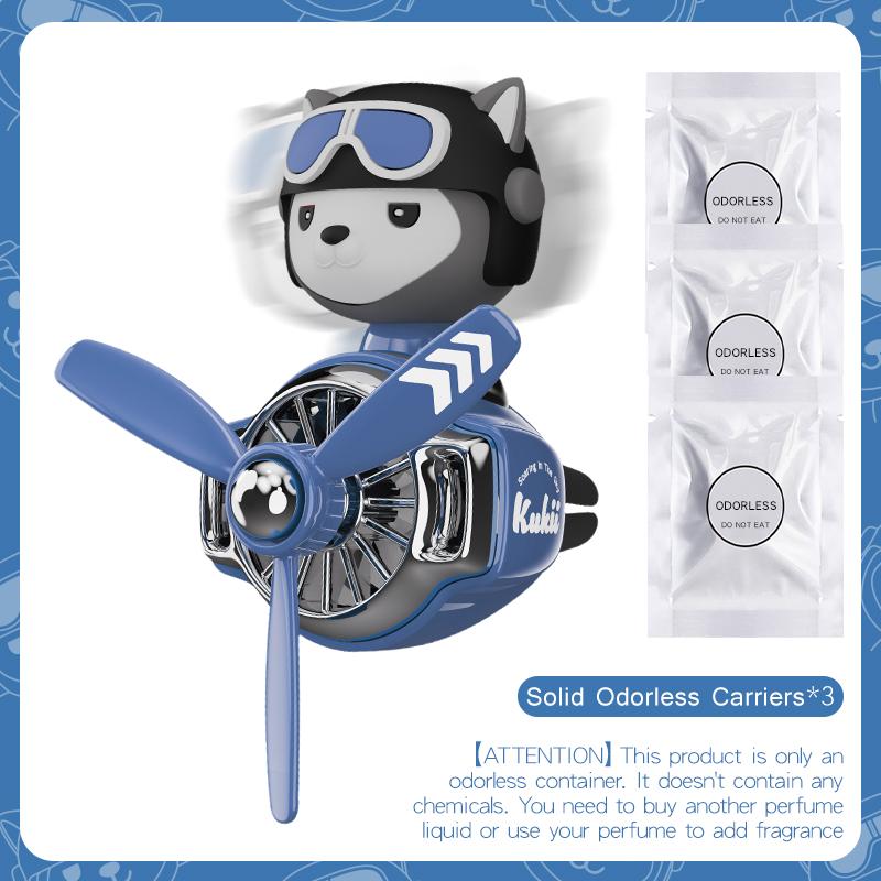 No perfume DIY fragrance head shake rotate propeller plane cool fun dog pilot car air fresheners accessories decoration diffuser