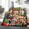 Custom Name Christmas Dog Theme Printed Blanket - Perfect for Couch, Bed, Travel & Outdoor Use | Machine Washable, Cozy & Durable.