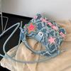 Spice Girl Denim Handbag Harajuku Underarm Shoulder Bag Casual Pink Star Crossbody Bag  Girls