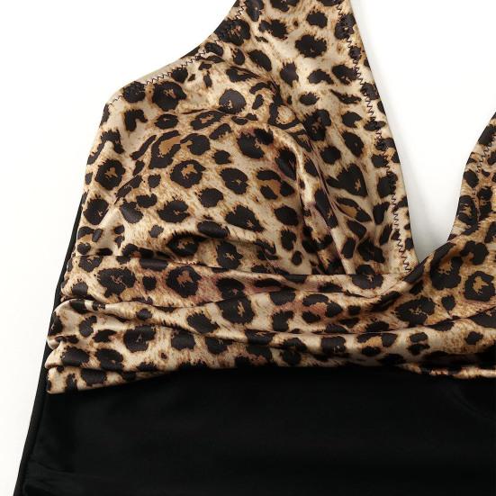 Women Sexy Monokini Halter Sleeveless One Piece Swimsuit Patchwork Color Backless Tummy Control High Waisted Bathing Suit